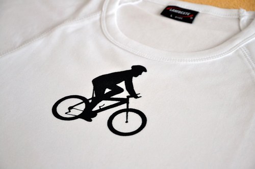Bílé dámské triko s černým cyklistou L — foto 3