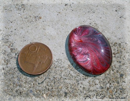 Skleněný kabošon: Ovál: 40x30 mm — foto 2