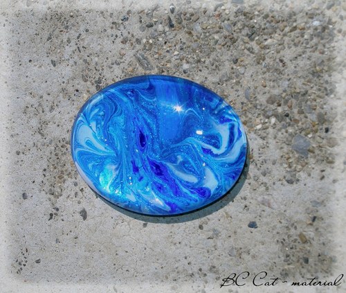 Skleněný kabošon: Ovál: 40x30 mm — foto 2