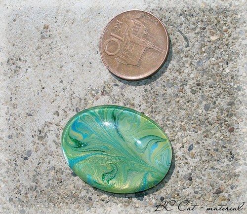 Skleněný kabošon: Ovál: 40x30 mm — foto 3