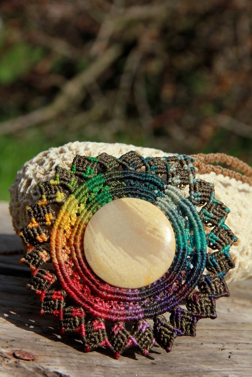 Mandala barevný náhrdelník s jaspisem — foto 4