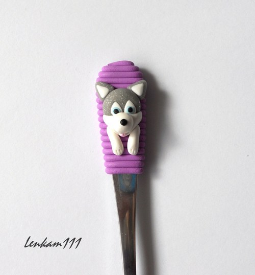 Lžička s Huskym - levandulová — foto 2
