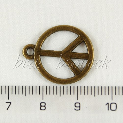Symbol peace, bronzová barva - 2ks — foto 2