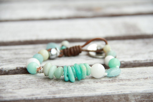 Boho náramok-aqua. — foto 2