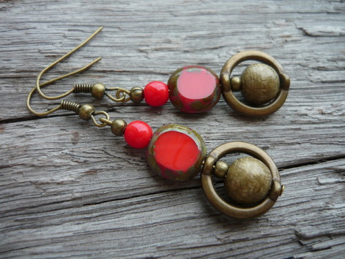 Náušnice Orient red — foto 3