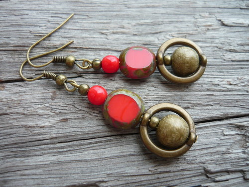 Náušnice Orient red — foto 4