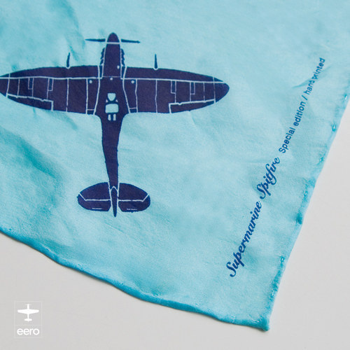 Supermarine spitfire blue / hedvábný šál — foto 2