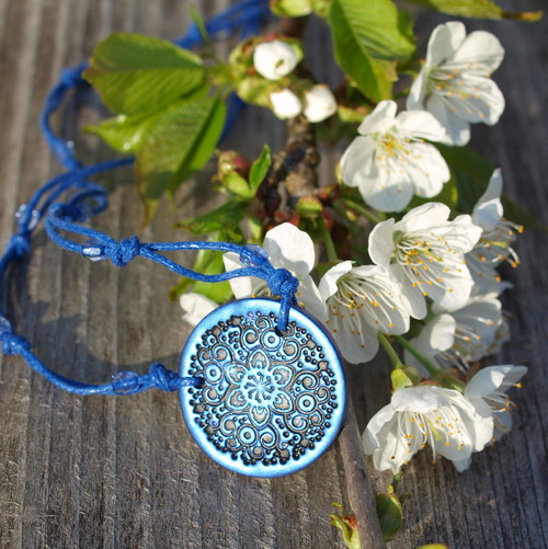 Náhrdelník - ornament modrý — foto 3