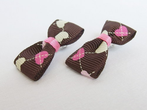 Mini sponky 2ks - hnědá se srdíčky — foto 2