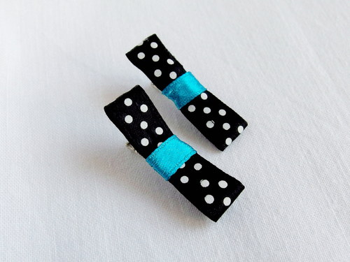 Mini sponky 2ks - černá s puntíky — foto 2