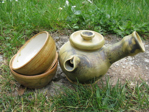Čajová souprava japonská- olivová — foto 3
