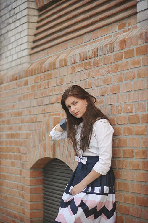 Zavinovací sukně IRIS, s růžovou — foto 3