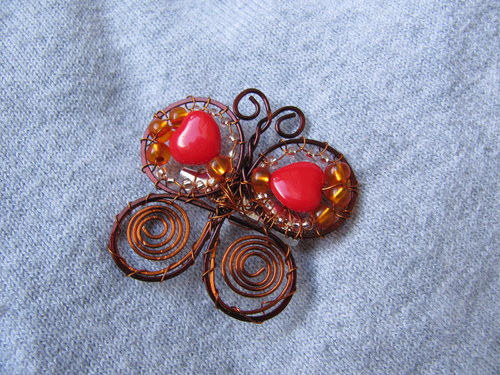 Papillon rouge de coeur — foto 3