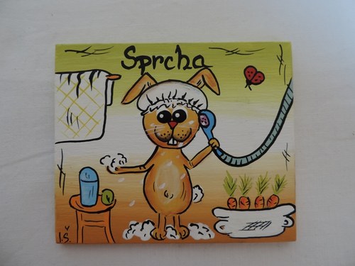 Cedulka na dveže-sprcha-zajíc — foto 2