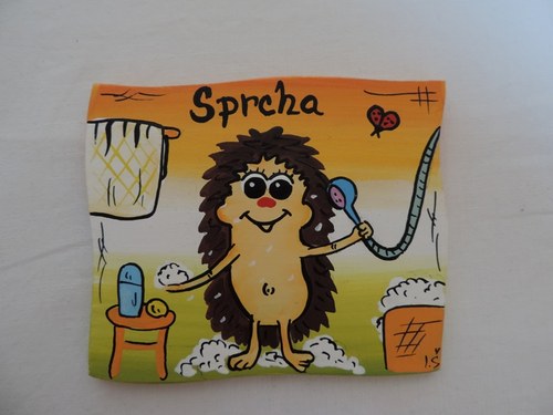 Cedulka na dveře-sprcha-ježek — foto 2