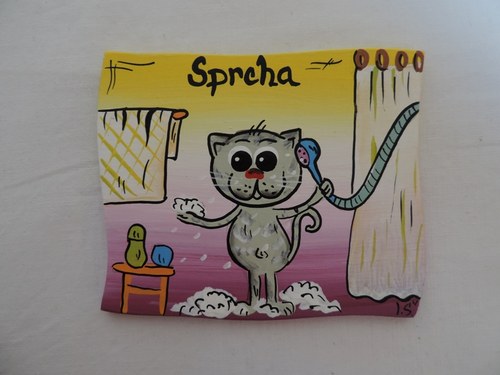 Cedulka na dveře-sprcha-kočička — foto 2