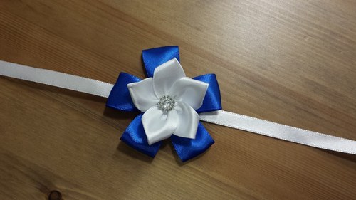 Svatební sada vývazky MODROBÍLÁ — foto 3