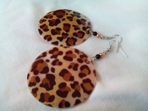 Leopardí - perleťové náušnice — foto 3