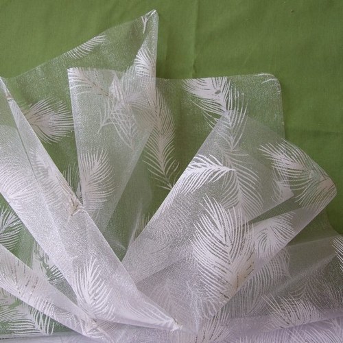 Organza s peříčky - bílé 1m — foto 2