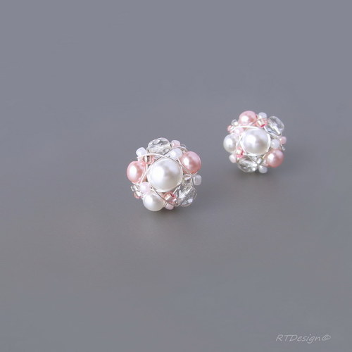 Náušničky WHITE & PINK... — foto 2