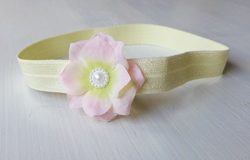 Čelenka pro newborn - vanilkovorůžová — foto 2