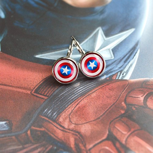 Náušnice 'Captain America' Silver — foto 2