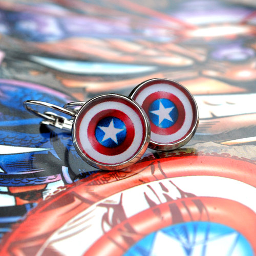 Náušnice 'Captain America' Silver — foto 3