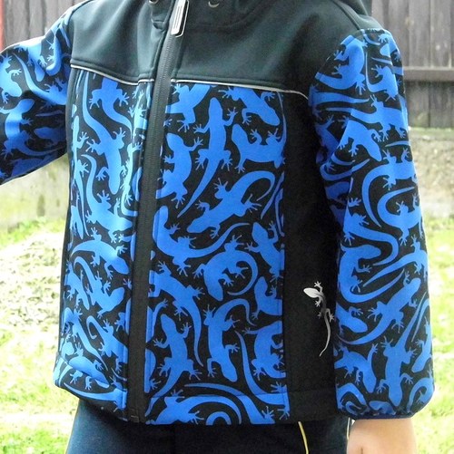 Softshellový komplet vel.98-104/110:ještěrky modré — foto 3