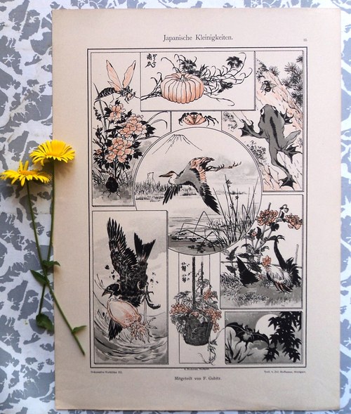 Litografie - japonský motiv 1890 — foto 3
