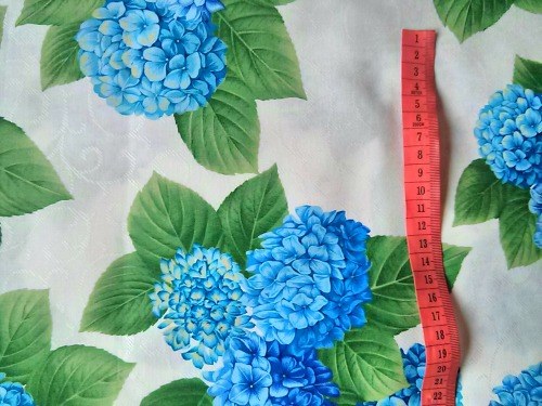 Látka modré hortenzie / š.110 cm — foto 3