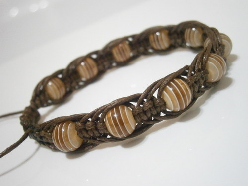 "Kávový" náramek (macramé) — foto 3