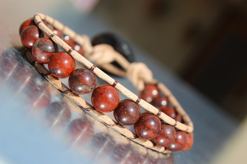 Jaspis.. Pánský náramek / Wrap Bracelet — foto 2