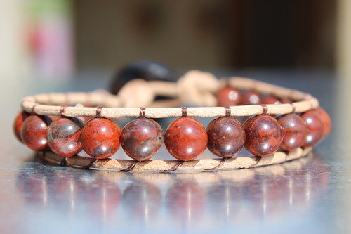 Jaspis.. Pánský náramek / Wrap Bracelet — foto 3