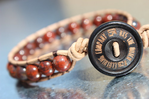 Jaspis.. Pánský náramek / Wrap Bracelet — foto 4