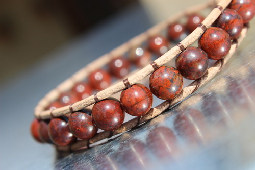 Jaspis.. Pánský náramek / Wrap Bracelet — foto 5