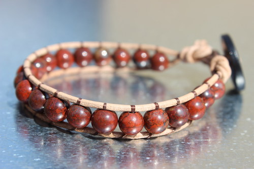 Jaspis.. Pánský náramek / Wrap Bracelet — foto 6