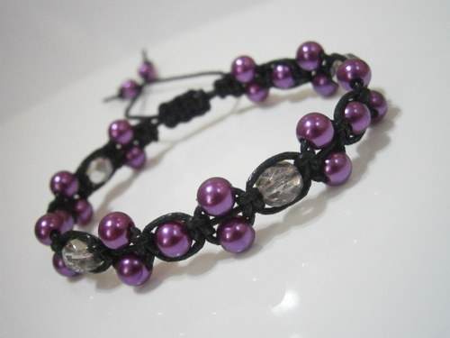 Fialkový náramek (macramé) — foto 3
