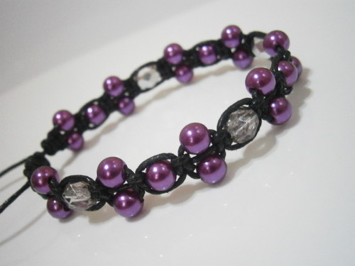 Fialkový náramek (macramé) — foto 5