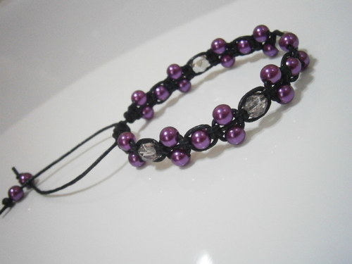 Fialkový náramek (macramé) — foto 6