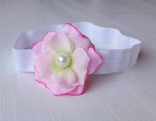 Čelenka pro newborn - vanilkovorůžová — foto 3