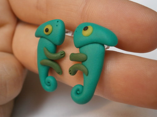 Náušnice chameleoni — foto 4