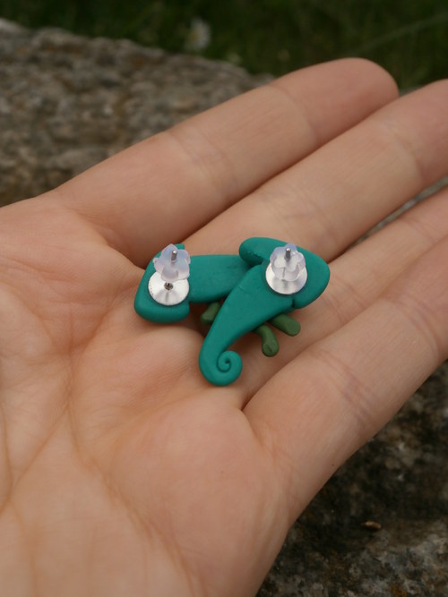 Náušnice chameleoni — foto 4