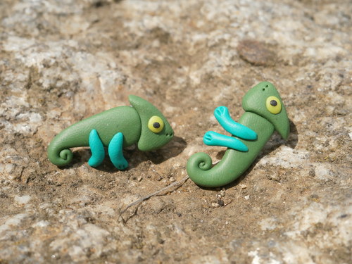 Náušnice chameleoni — foto 5