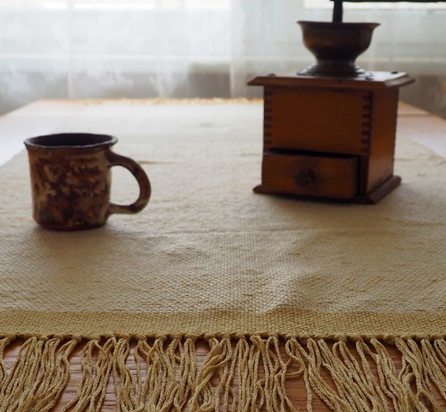 Smetánka - ručně tkaný ubrus — foto 3