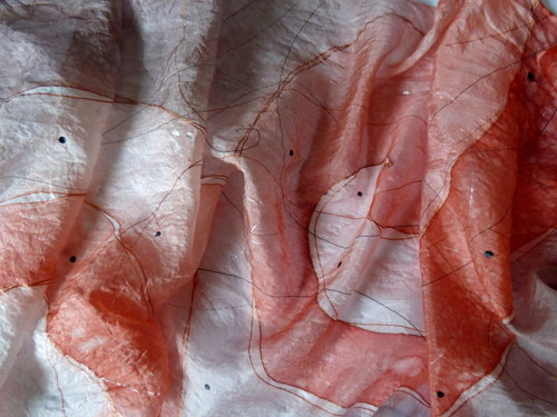 Terakota-hodvábna štóla 180x45cm — foto 2
