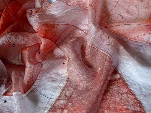 Terakota-hodvábna štóla 180x45cm — foto 4