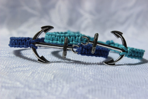 Námořnický.. Náramek makramé/shamballa — foto 5