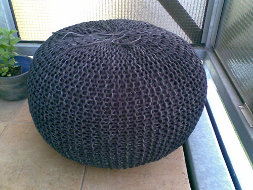 Puff velký "černý-mramor"/průměr 59cm, výška 33cm/ — foto 3