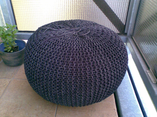 Puff velký "černý-mramor"/průměr 59cm, výška 33cm/ — foto 4