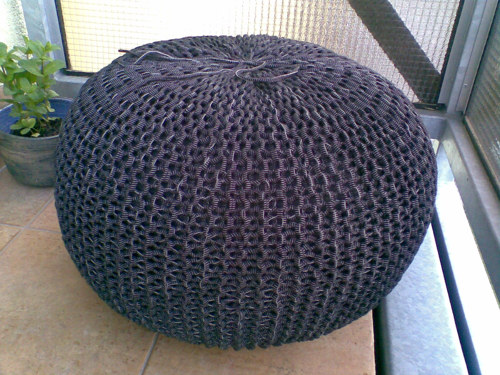 Puff velký "černý-mramor"/průměr 59cm, výška 33cm/ — foto 5